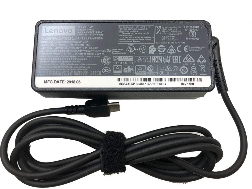 Lenovo 65W 20V 3.25A Standard USB Type-C AC Adapter Charger – 4X20M26274