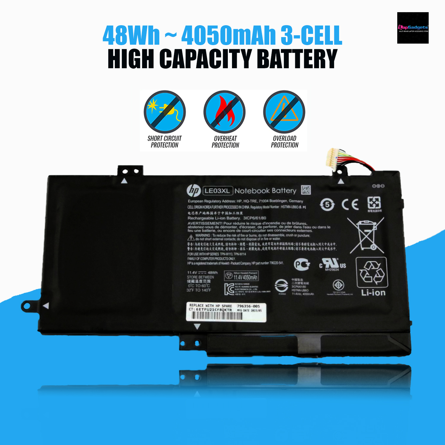 LE03XL battery for HP