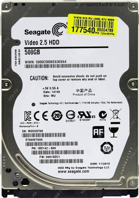 seagate 500 gb hdd laptop