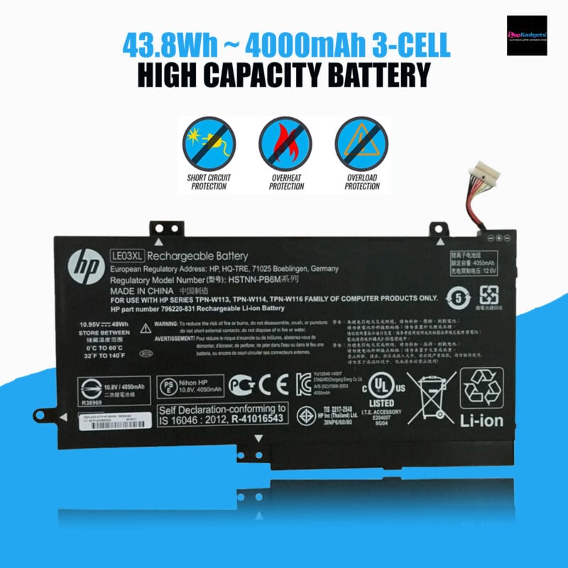 LE03XL battery for HP X360