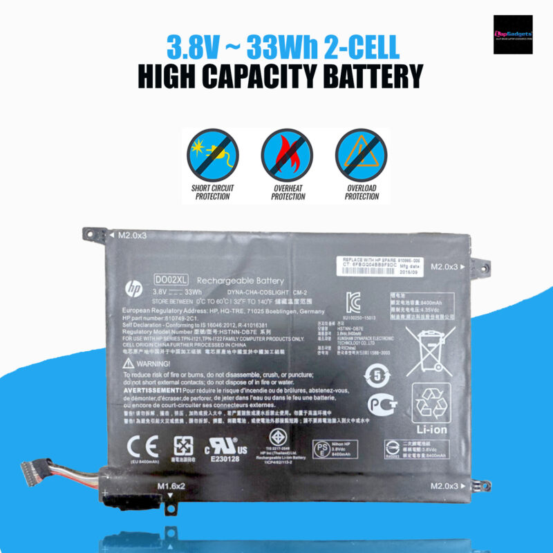 HP DO02XL Battery Compatible