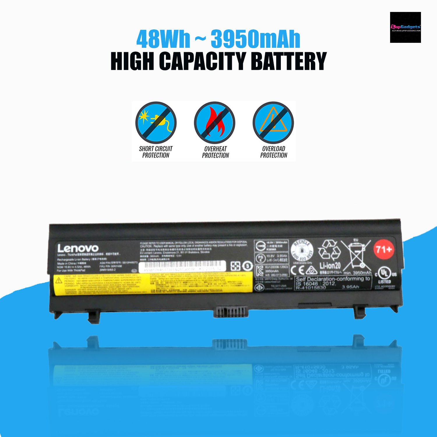 High-Performance Thinkpad SB10H45071 Battery for Thinkpad Laptops - L470, L480, L560, L570 - Long-lasting Power Solution
