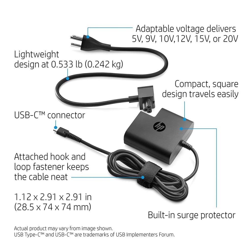 hp 65w usb c power adapter