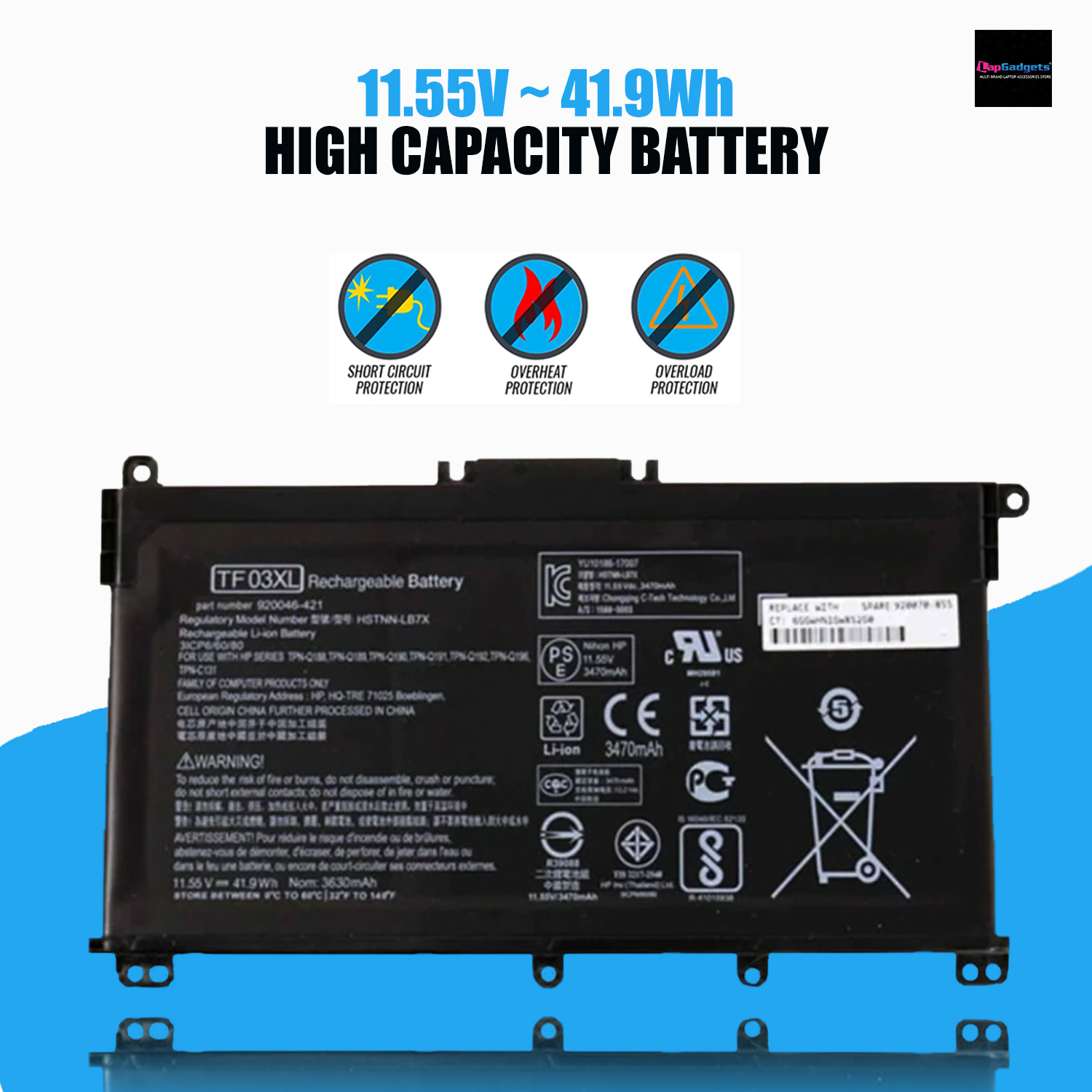 Battery For HP TF03XL