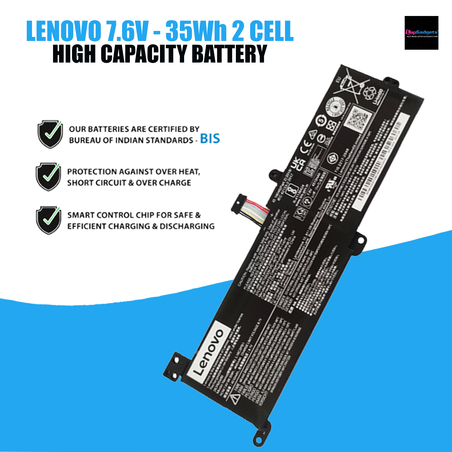 Buy Genuine Lenovo IdeaPad 130-14AST Battery L16C2PB1 7.6V 35Wh 2 Cell