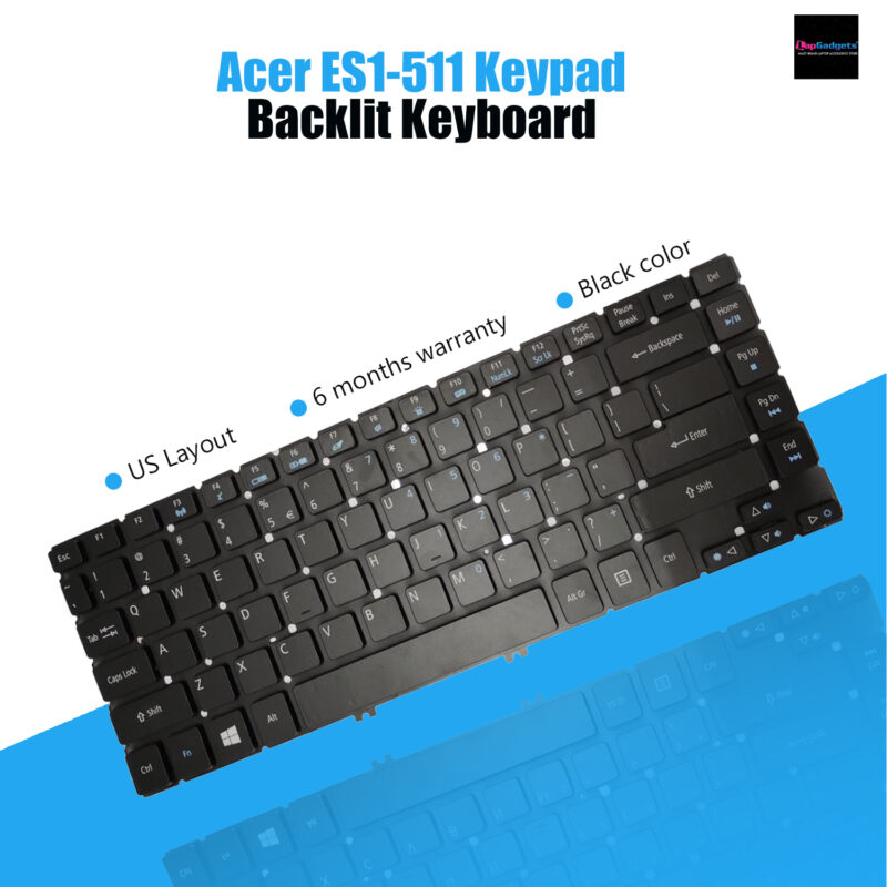 Top Backlit Laptop Keyboard for Acer ES1-511 E5-411 E5-471 E1-470 E1-432 V3-472 E1-422 E1-472 E1-410 ES1-411 E1-430 E5-421 ES1-421 ES1-431 V3-431 V3-471 US Black