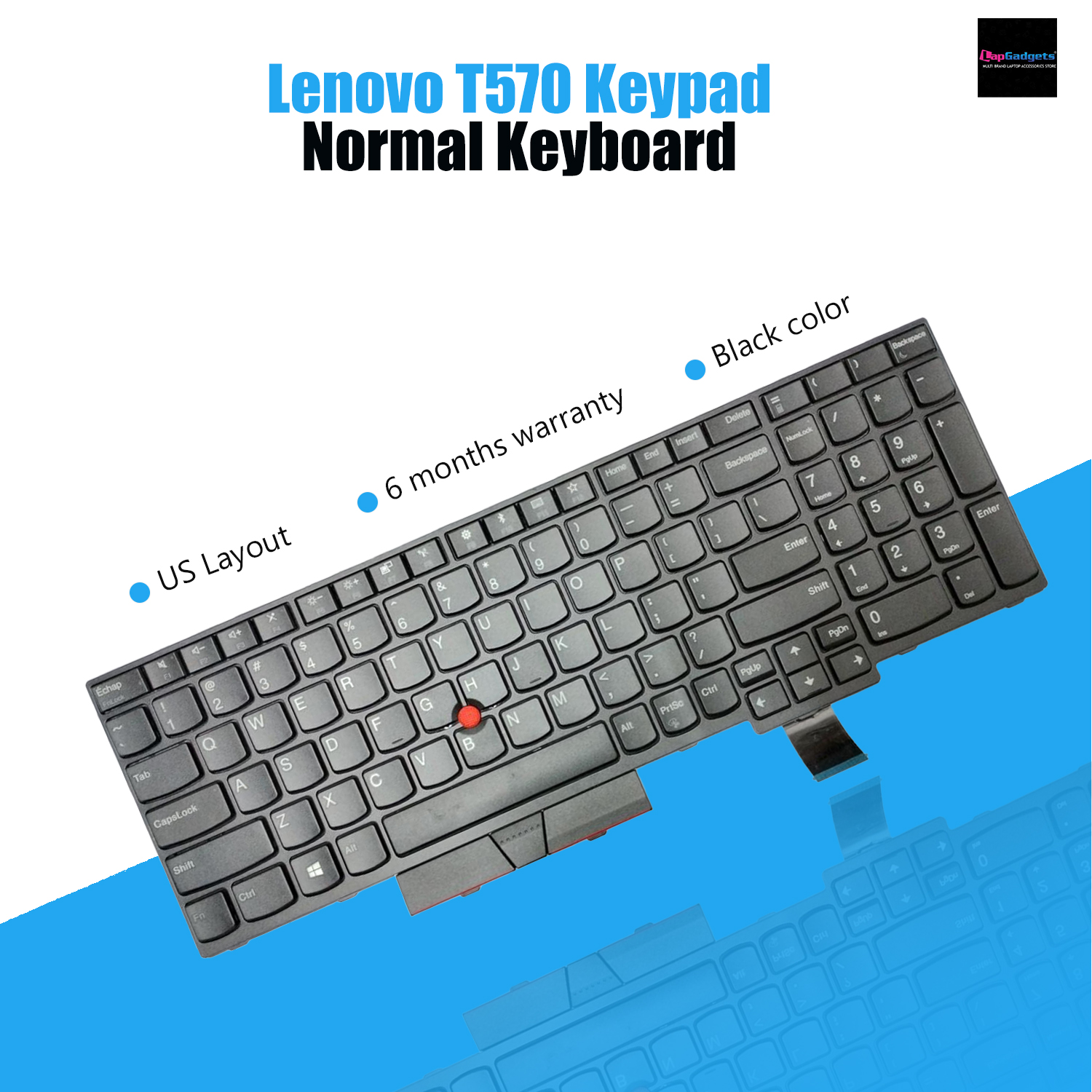New Original T570 Black Normal Keyboard T580 P51s P52s