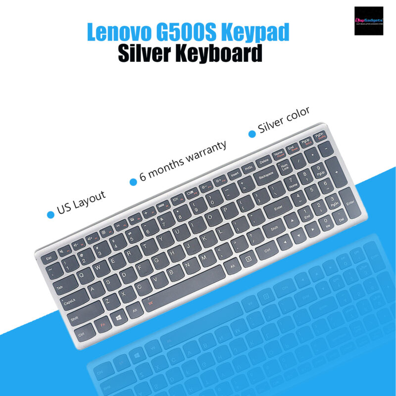 Lapgadgets Silver Backlit Keyboard G500S G505S G510S, S500 S510 S510p (Touch), Z505 Z505A Z510, Flex 15 Flex 15D FLEX15 FLEX15D