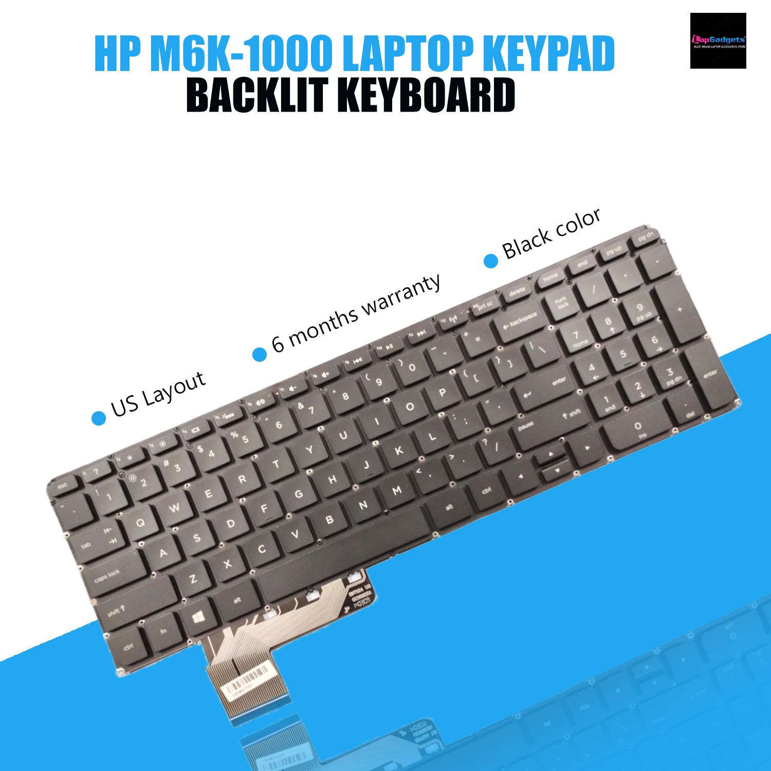 Backlit HP Laptop Keyboard M6K-1000 Mode Replacement Laptop keyboard
