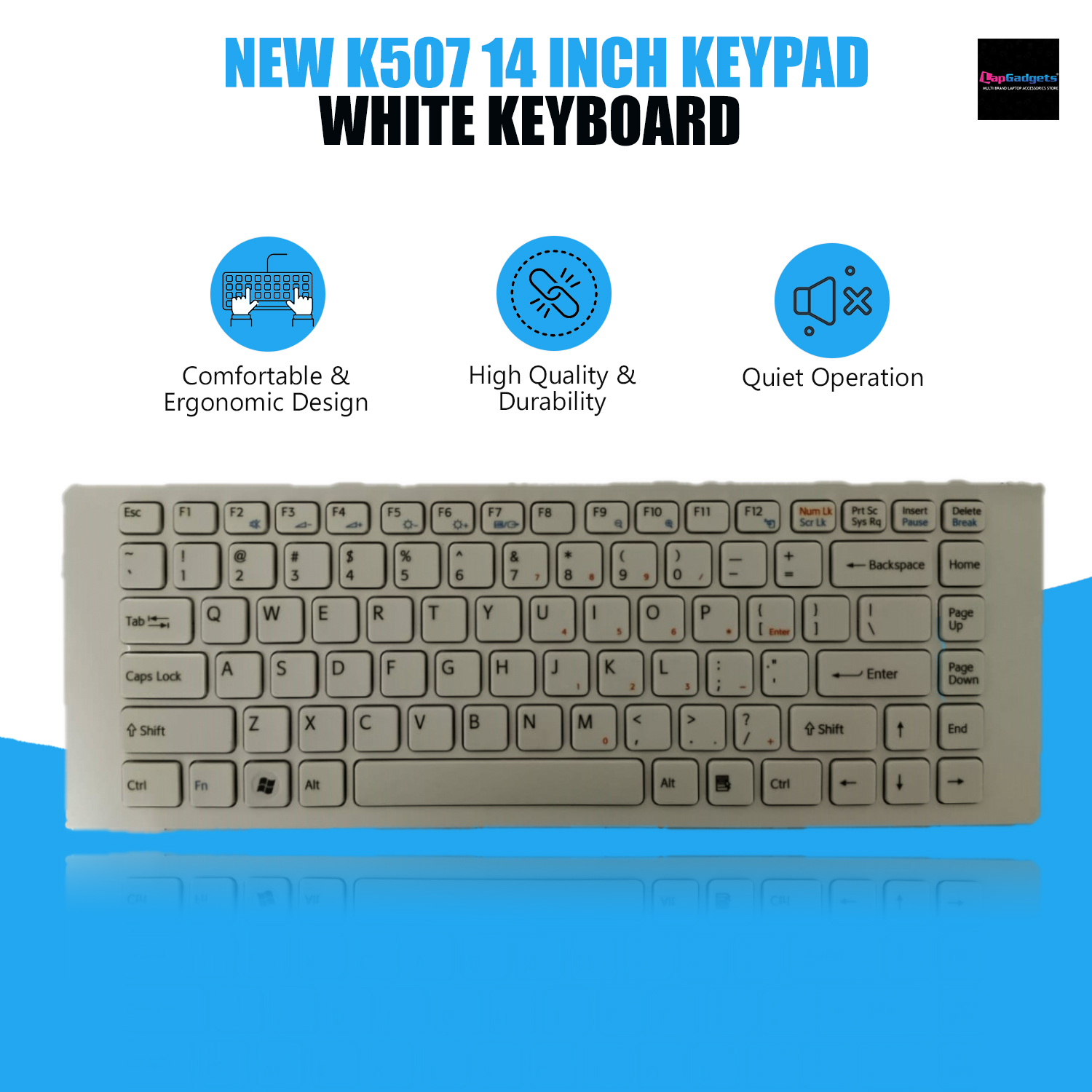 Sony K507 White Laptop Keyboard