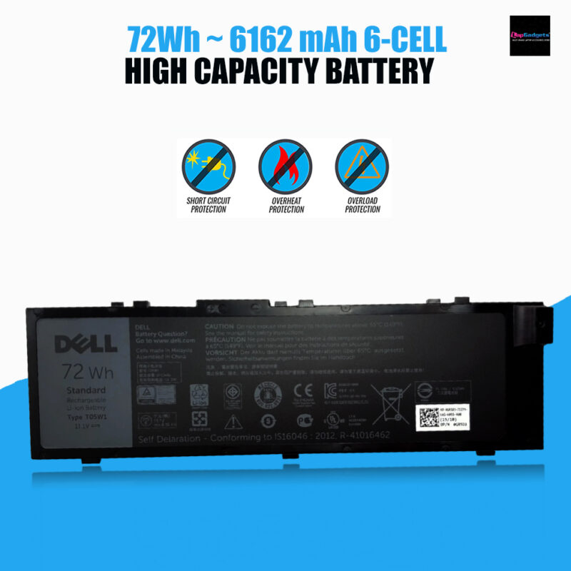 Original Laptop Battery Dell T05W1, Original Laptop Battery Dell T05W1 price, dell M7510 laptop battery, M7710 laptop battery for dell , dell laptop battery price, dell original laptop battery price