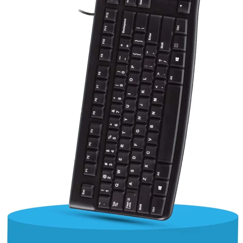 Logitech K120 Wired Keyboard for Windows, USB Plug-and-Play, Full-Size, Spill-Resistant, Curved Space Bar, Compatible with PC, Laptop