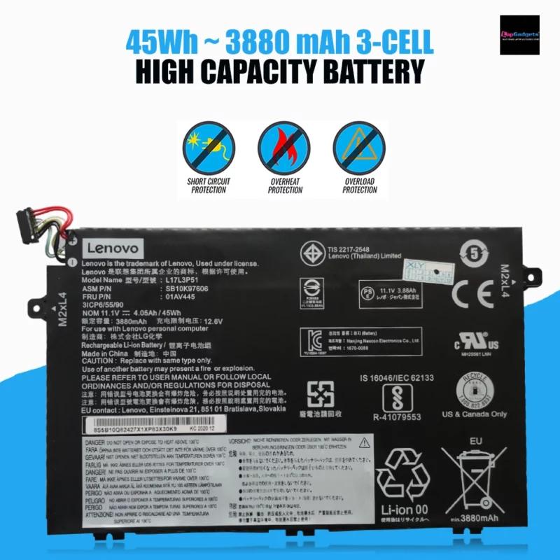 Original laptop battery L17L3P51,Original laptop battery l17l3p51 price, Original laptop battery l17l3p51 replacement, Original laptop battery l17l3p51 price in india, l17l3p51 battery