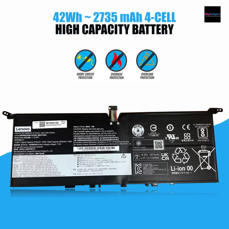 Original L17C4PE1 Laptop Battery For Lenovo, lenovo laptop original battery, lenovo original battery, lenovo laptop original battery price, lenovo original battery price, Original l17c4pe1 laptop battery type, Original l17c4pe1 laptop battery replacement