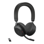 Jabra Evolve2 75 PC Wireless On Ear Headset with 8-Microphone Technology