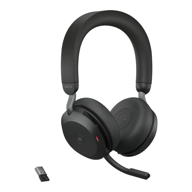 Jabra Evolve2 75 PC Wireless On Ear Headset with 8-Microphone Technology